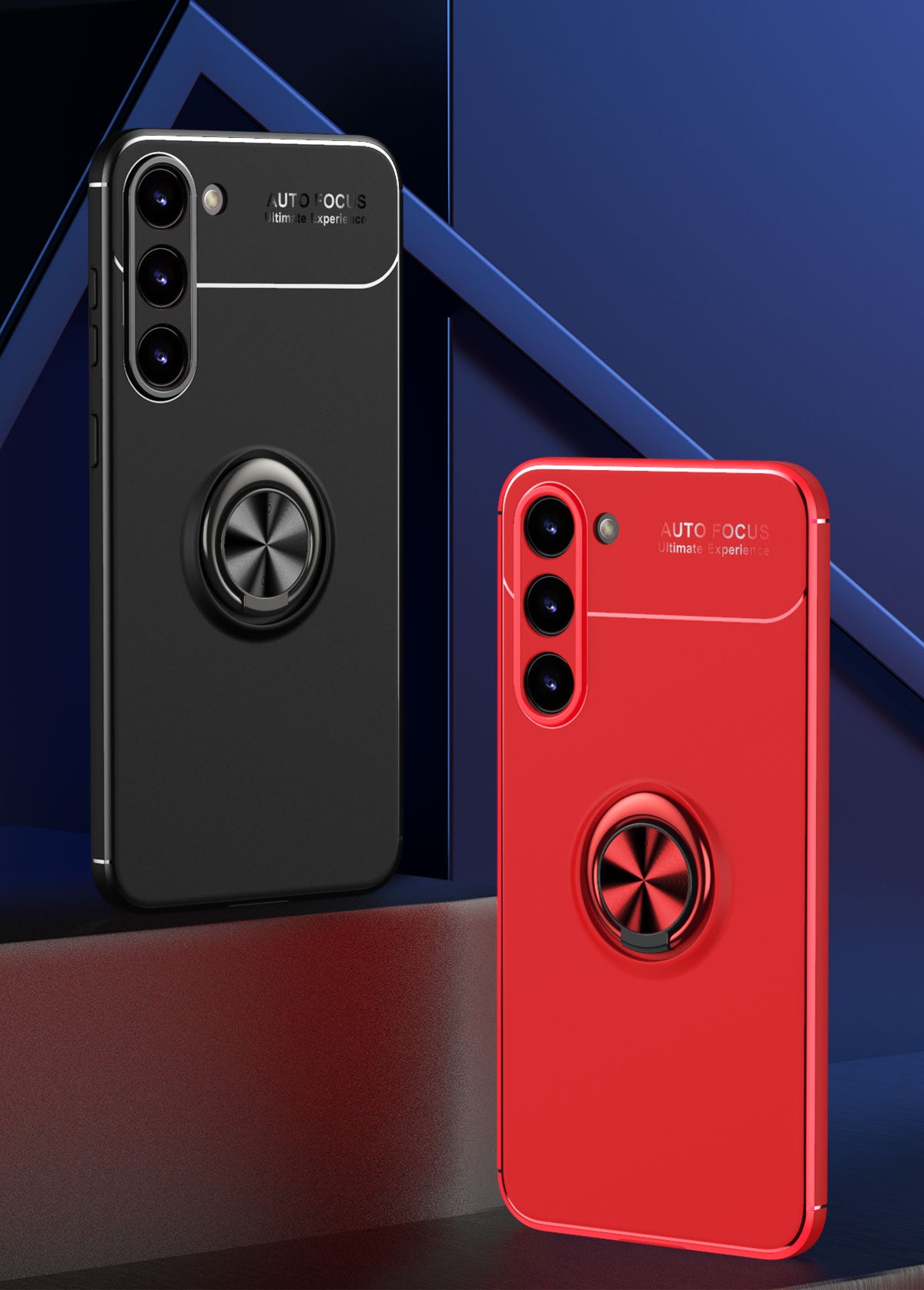 Galaxy S23 Kılıf Zore Ravel Silikon Kapak Siyah-Mavi