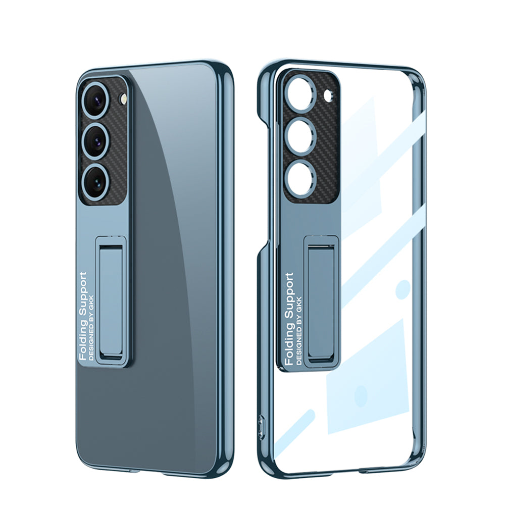 Galaxy S23 Plus Kılıf Kamera Korumalı Şeffaf Tasarımlı Zore Lego Standlı Kapak Siyah