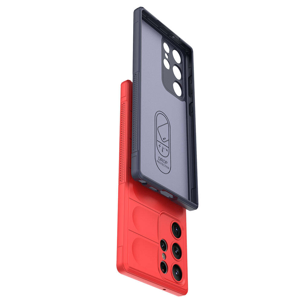 Galaxy S23 Ultra Kılıf Esnek TPU Oyuklu Arka Yüzey Tasarımlı Zore Etnik Silikon Kapak Kırmızı