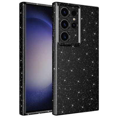 Galaxy S23 Ultra Kılıf Kamera Korumalı Simli Lüks Zore Koton Kapak Mor