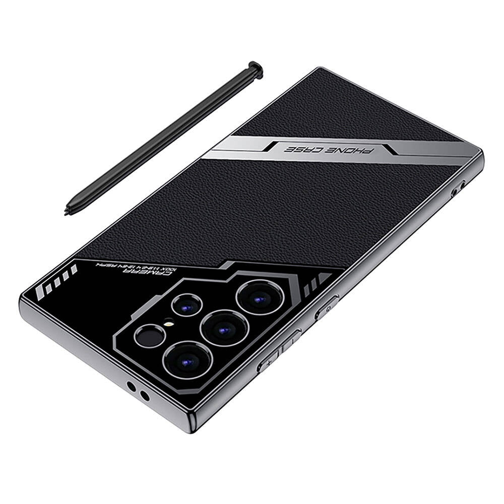 Galaxy S23 Ultra Kılıf Kamera Korumalı Suni Deri Tasarım Zore Yeni Seri Procase Kapak Siyah