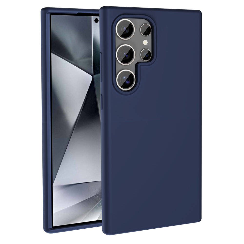 Galaxy S23 Ultra Kılıf M-safe Şarj Özellikli Sıvı Teknolojili Silinebilir Sert Zore Kivi Kapak Lacivert