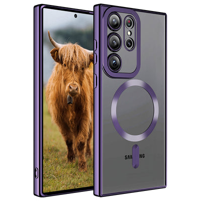 Galaxy S23 Ultra Kılıf M-safe Wireless Şarj Özellikli Zore Setro Silikon Gümüş