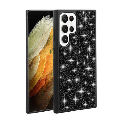 Galaxy S23 Ultra Kılıf Parlak Taşlı Tasarım Zore Linea Kapak Derin Mor