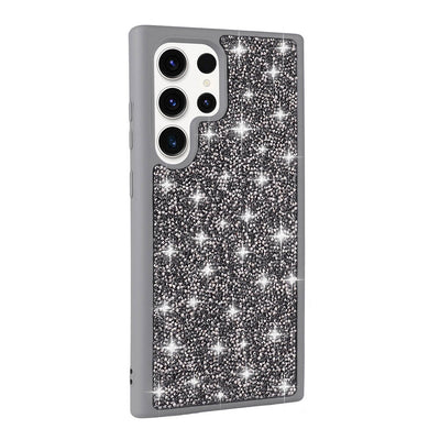 Galaxy S23 Ultra Kılıf Parlak Taşlı Tasarım Zore Pırlanta Kapak Gri