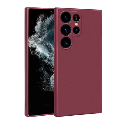 Galaxy S23 Ultra Kılıf Zore Premier Silikon Kapak Mürdüm