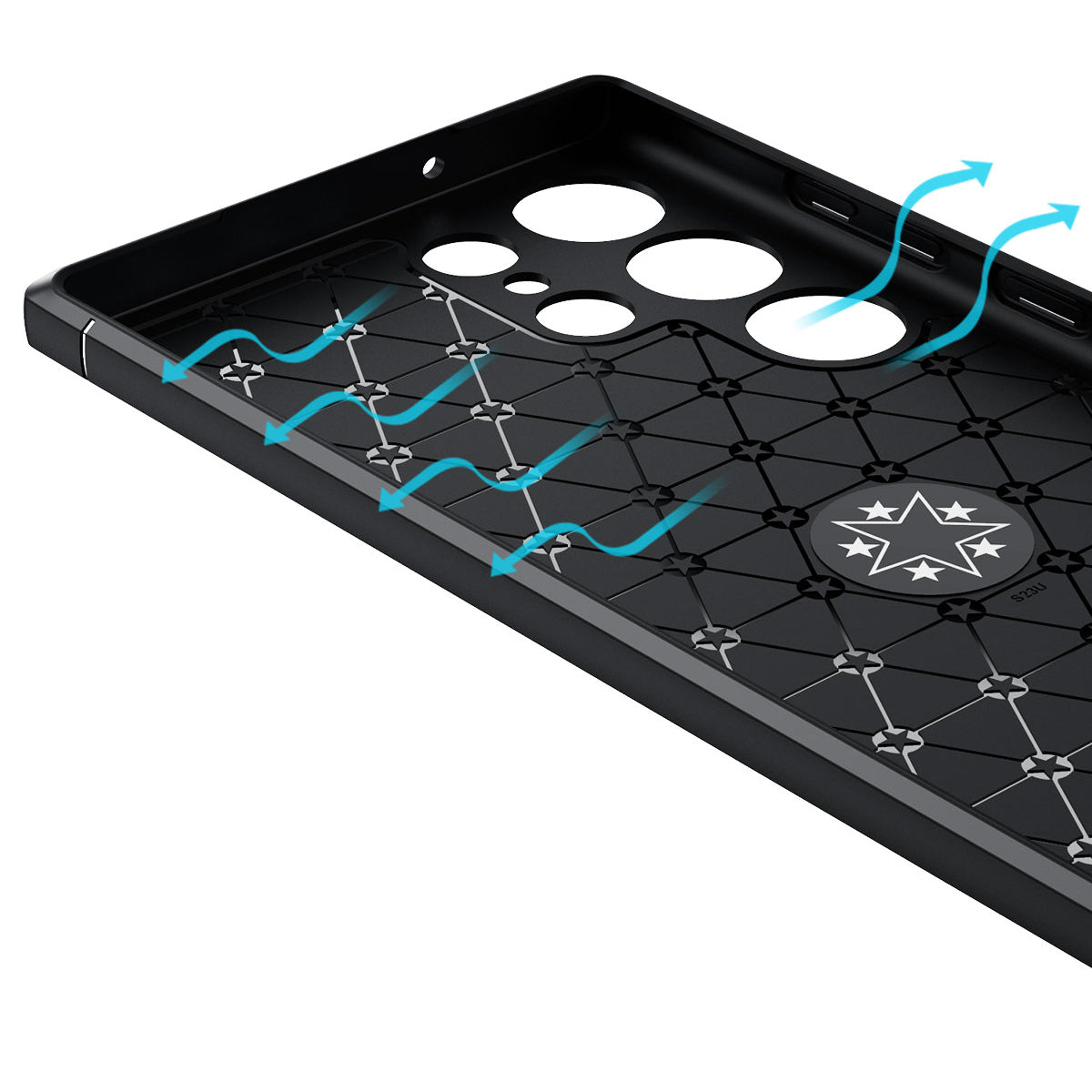 Galaxy S23 Ultra Kılıf Zore Ravel Silikon Kapak Siyah