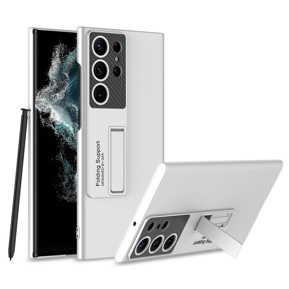 Galaxy S23 Ultra Kılıf Zore Standlı Ays Kapak Gümüş