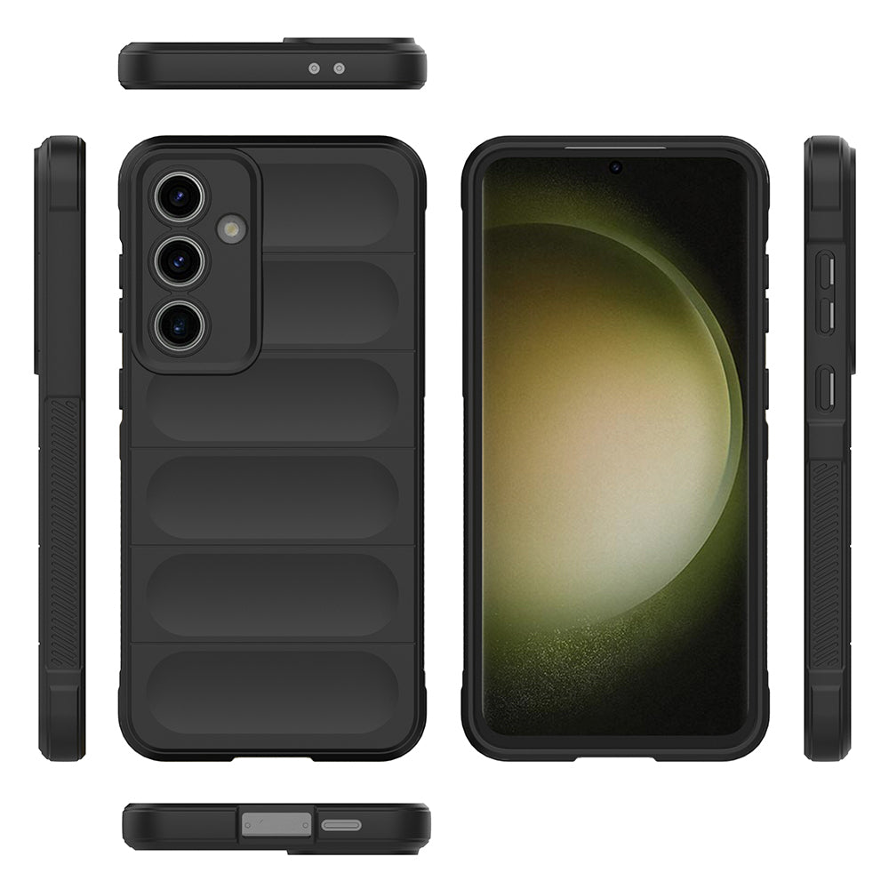 Galaxy S24 FE Kılıf Esnek TPU Oyuklu Arka Yüzey Tasarımlı Zore Etnik Silikon Kapak Siyah