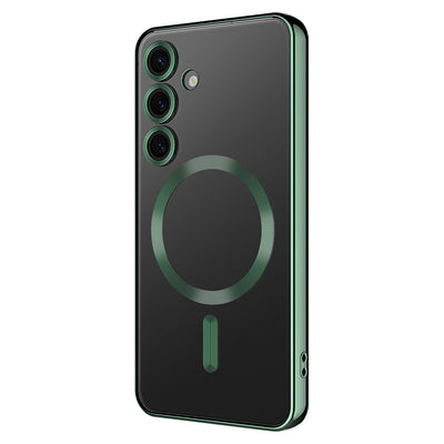 Galaxy S24 FE Kılıf Kamera Korumalı M-safe Wireless Şarj Özellikli Zore Demre Kapak Koyu Yeşil