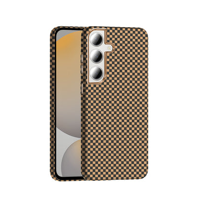 Galaxy S24 FE Kılıf M-safe Şarj Özellikli Karbon Fiber Görünümlü Zore Gros Kapak Desert Titanyum