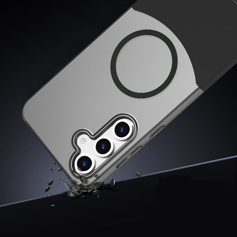 Galaxy S24 FE Kılıf M-Safe Şarj Özellikli Mıknatıslı Zore Duble Kapak Lacivert