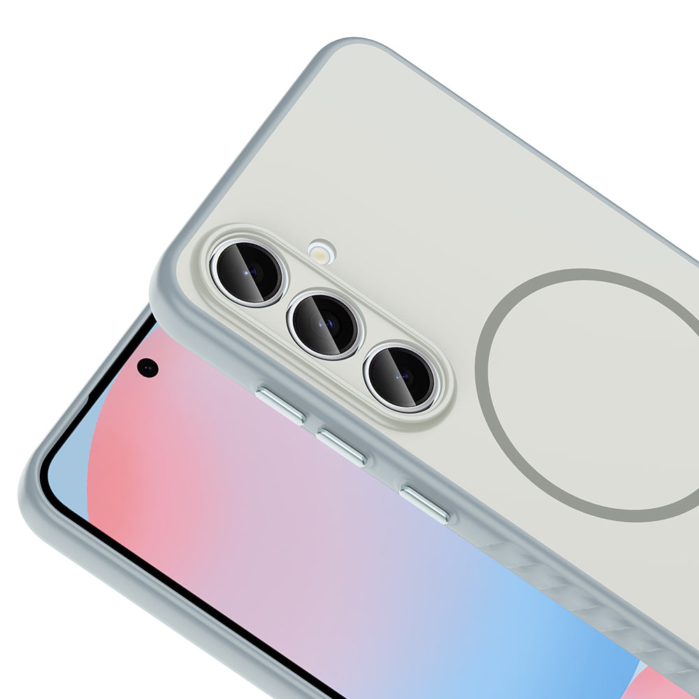 Galaxy S24 FE Kılıf M-safe Şarj Özellikli Zore Tea Kapak Gümüş