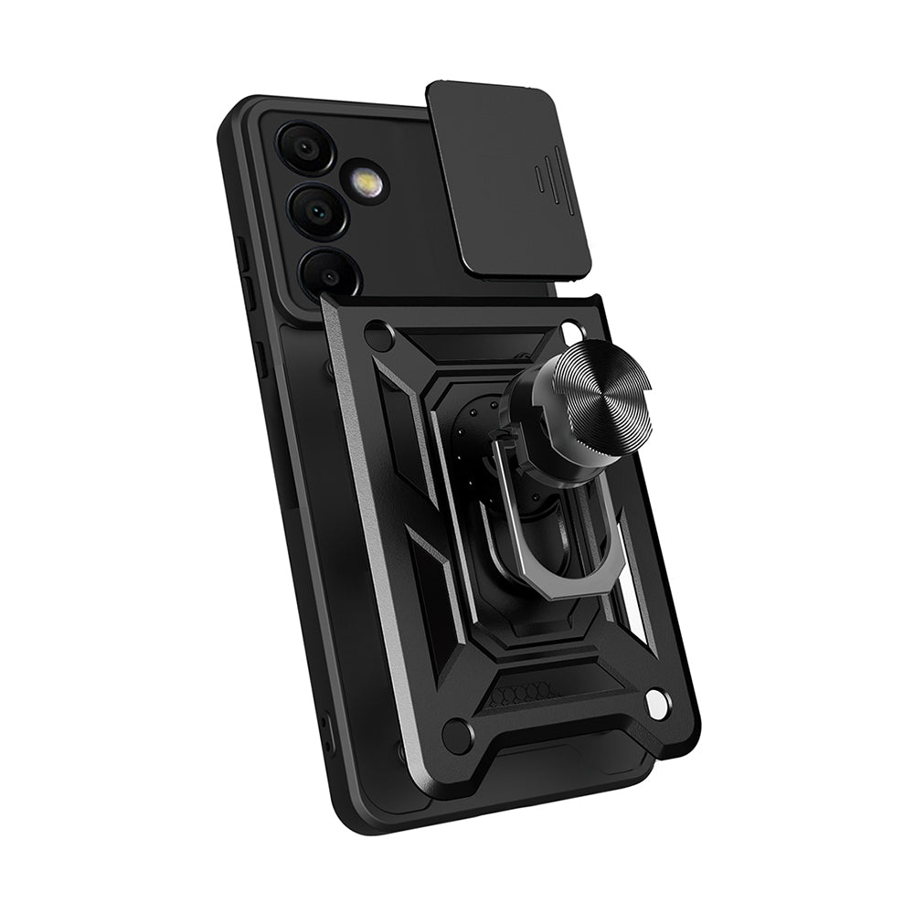 Galaxy S24 FE Kılıf Magnetik Standlı Kamera Korumalı Zore Sürgülü Vega Kapak Siyah