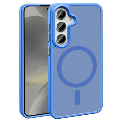 Galaxy S24 FE Kılıf M-safe Şarj Özellikli Mat Arka Yüzey Zore Sio Kapak Mavi