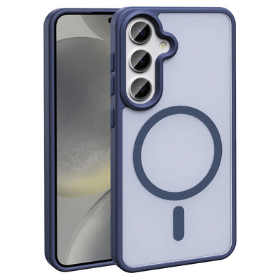 Galaxy S24 FE Kılıf M-safe Şarj Özellikli Mat Arka Yüzey Zore Sio Kapak Derin Mor