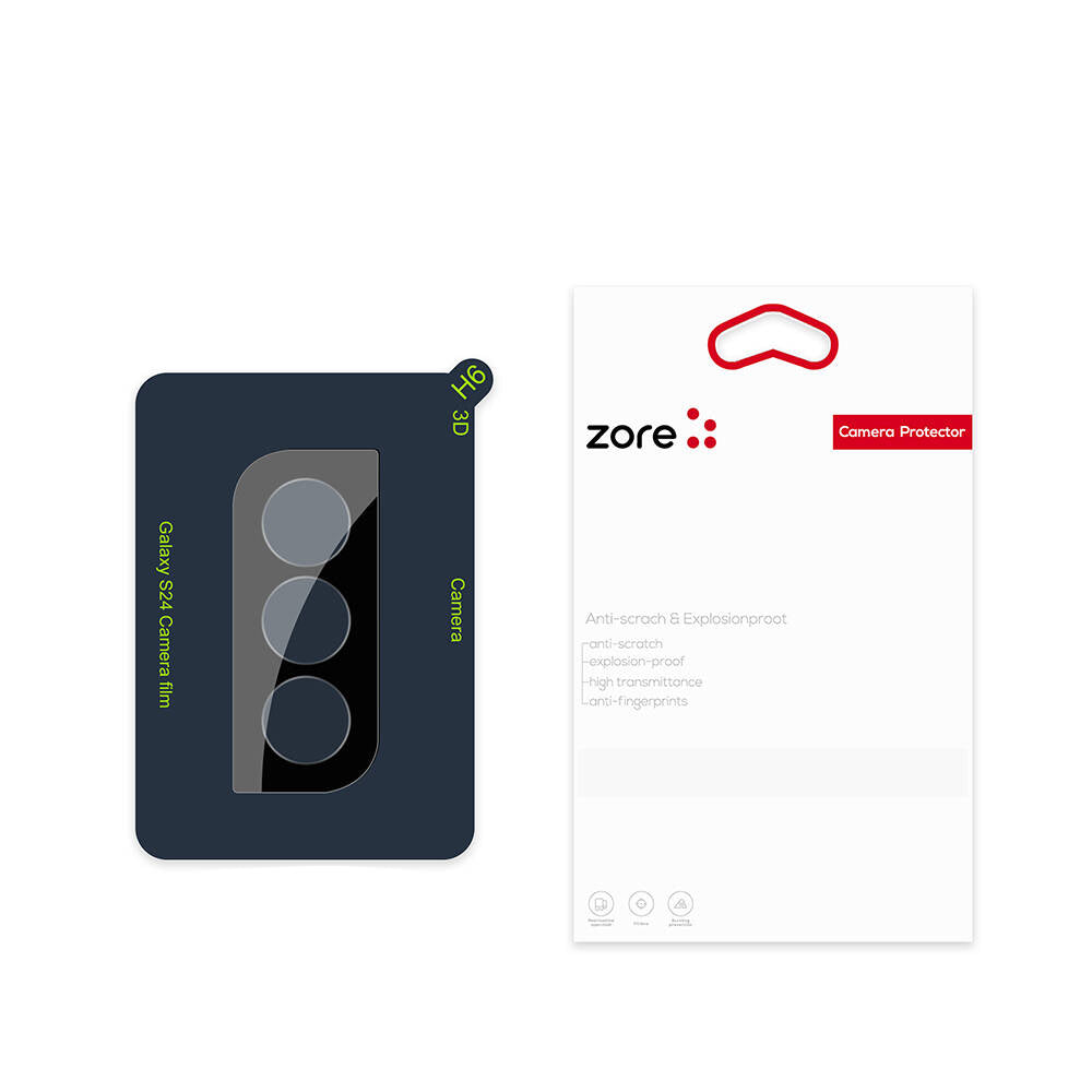 Galaxy S24 FE Zore 3D Kamera Camı Siyah