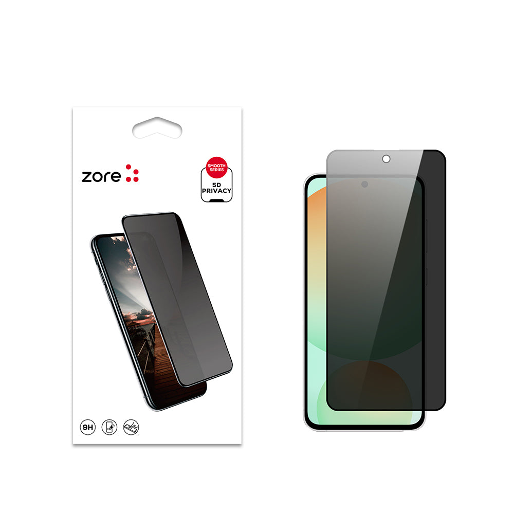Galaxy S24 FE Zore New 5D Privacy Temperli Ekran Koruyucu Siyah