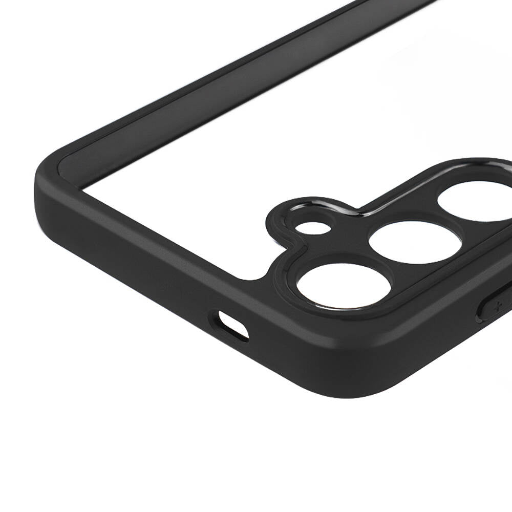 Galaxy S24 Kılıf Kamera Korumalı Şeffaf Arka Yüzey Zore New Roll Kapak Siyah