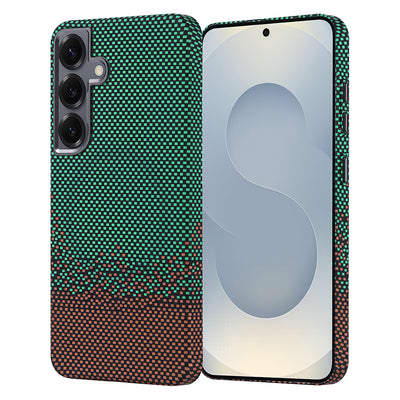 Galaxy S24 Kılıf M-safe Şarj Özellikli Karbon Fiber Görünümlü Zore Nekst Kapak Yeşil