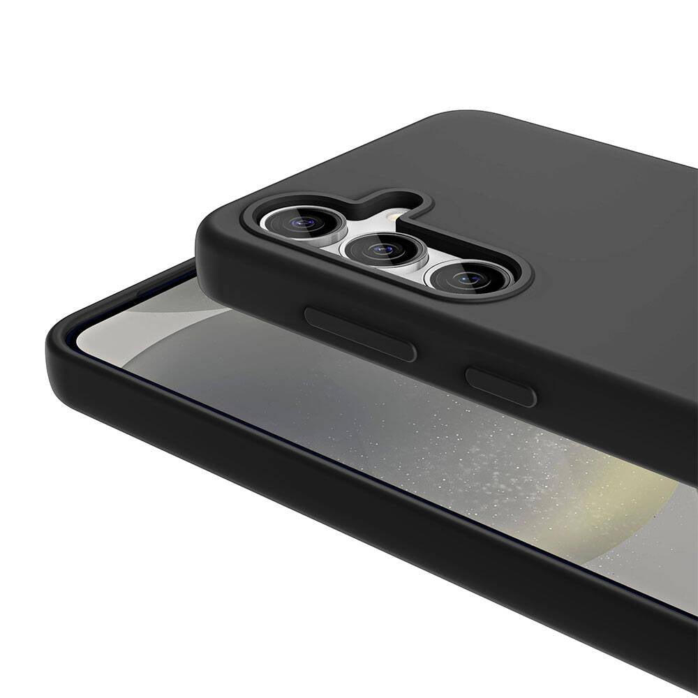 Galaxy S24 Kılıf M-safe Şarj Özellikli Sıvı Teknolojili Silinebilir Sert Zore Kivi Kapak Koyu Gri