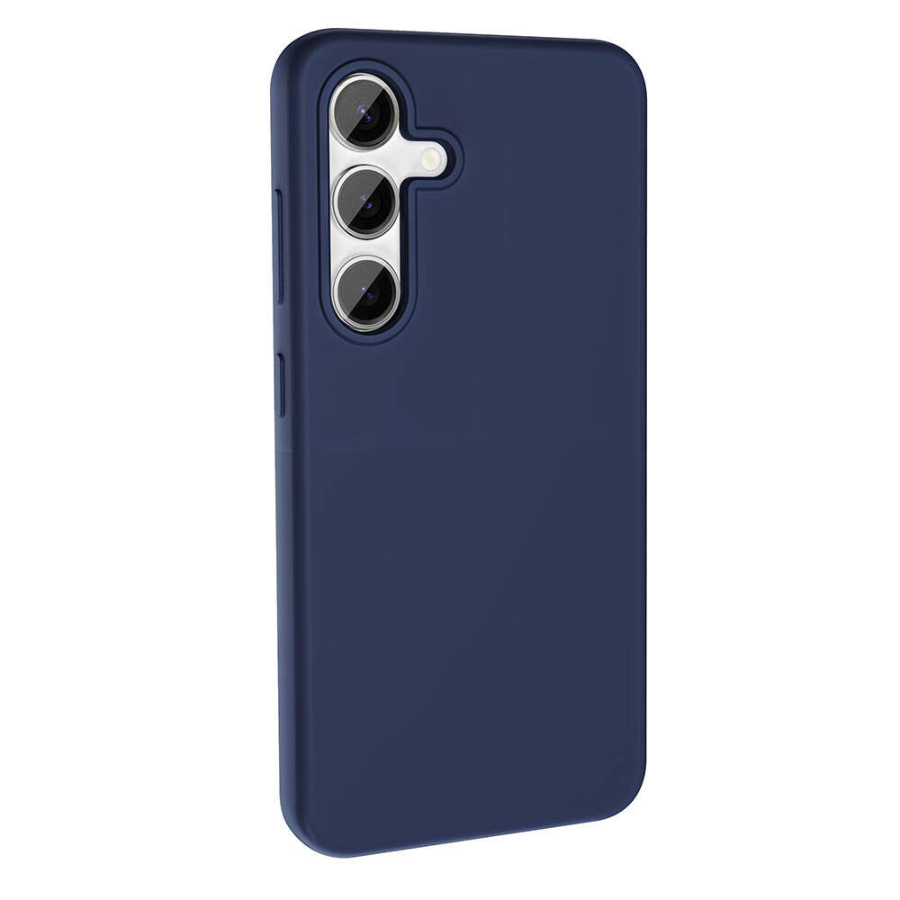 Galaxy S24 Kılıf M-safe Şarj Özellikli Sıvı Teknolojili Silinebilir Sert Zore Kivi Kapak Lacivert