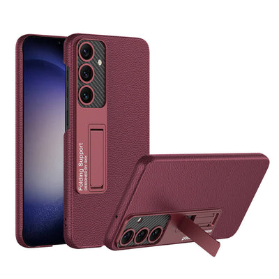 Galaxy S24 Kılıf Zore Kıpta Standlı Kapak Mürdüm