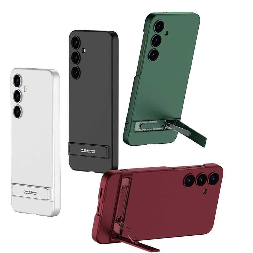 Galaxy S24 Plus Kılıf Zore Kamera Korumalı Dikey Standlı Ays Kapak Mürdüm