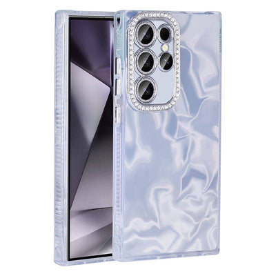 Galaxy S24 Ultra Kılıf Airbagli Parlak Taş Detay Tasarımlı Zore Esila Kapak Pembe