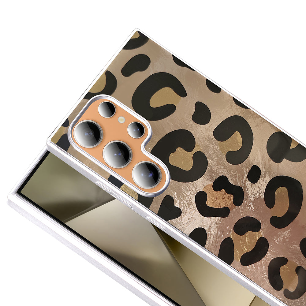 Galaxy S24 Ultra Kılıf Desenli Zore Mep Kapak Gri Leopar