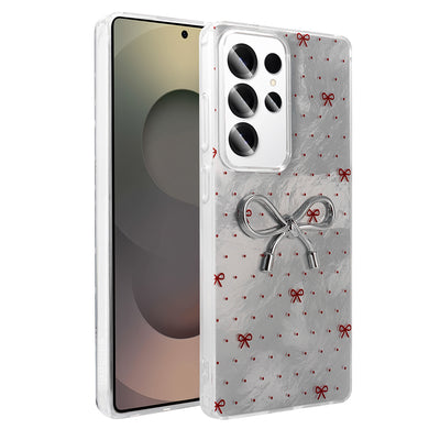 Galaxy S24 Ultra Kılıf Kamera Korumalı Figürlü Zore Ponti Silikon Kapak Beyaz