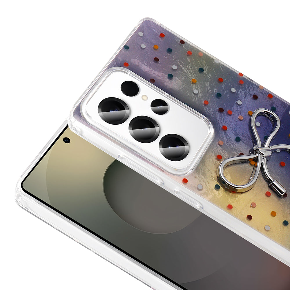 Galaxy S24 Ultra Kılıf Kamera Korumalı Figürlü Zore Ponti Silikon Kapak Lila