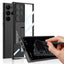 Galaxy S24 Ultra Kılıf Kamera Korumalı Şeffaf Tasarımlı Zore Lego Standlı Kapak Mürdüm