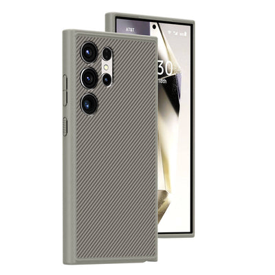 Galaxy S24 Ultra Kılıf M-safe Şarj Özellikli Karbon Fiber Görünümlü Zore T-Karbon Kapak Siyah