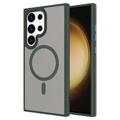 Galaxy S24 Ultra Kılıf Sert PC Arka Yüzey Wireless Şarj Özellikli Zore Flet M-safe Kapak