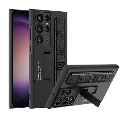 Galaxy S24 Ultra Kılıf Standlı El Tutacaklı Zore Band Kapak Gümüş