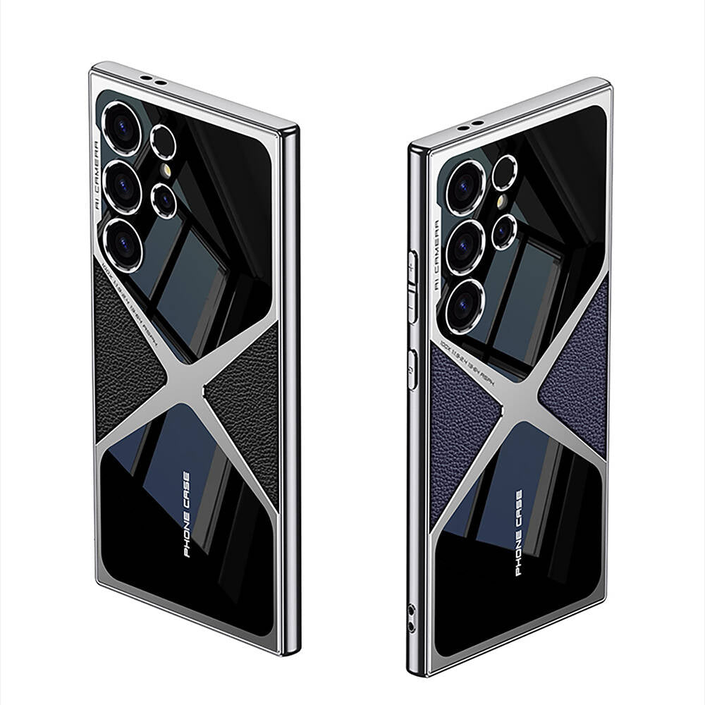 Galaxy S24 Ultra Kılıf Ultra İnce Kamera Korumalı PC + Deri Arka Yüzey Zore X-Pro Kapak Siyah