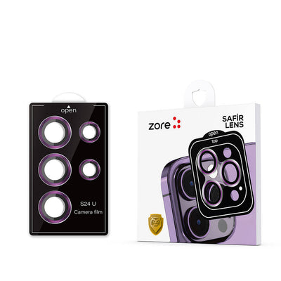 Galaxy S24 Ultra Zore Kamera Lens Koruyucu Cam Filmi Titanyum-Gri