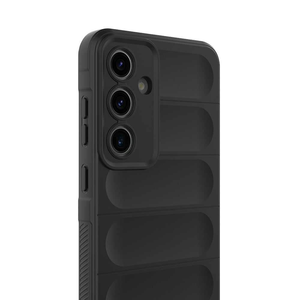 Galaxy S25 FE Kılıf Esnek TPU Oyuklu Arka Yüzey Tasarımlı Zore Etnik Silikon Kapak Koyu Yeşil