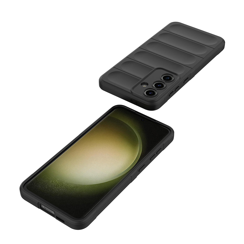 Galaxy S25 FE Kılıf Esnek TPU Oyuklu Arka Yüzey Tasarımlı Zore Etnik Silikon Kapak Koyu Yeşil