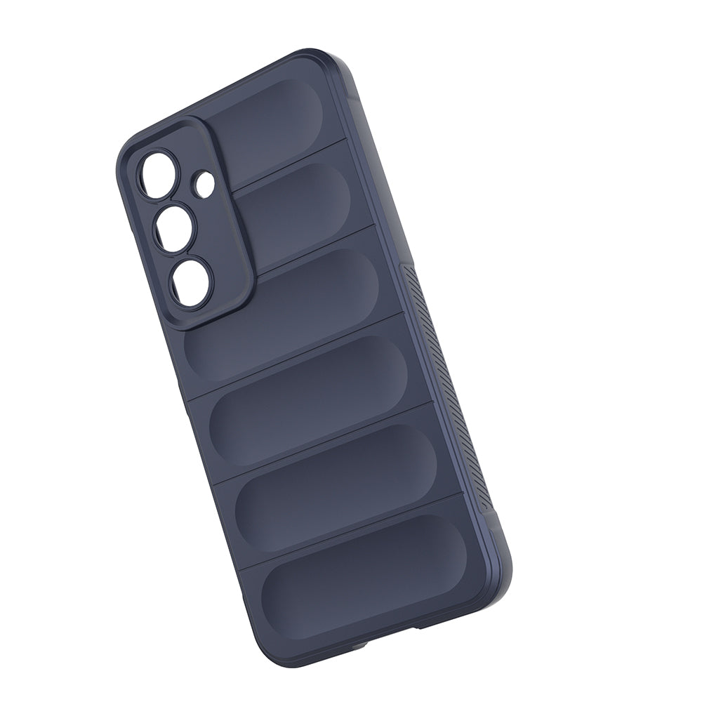 Galaxy S25 FE Kılıf Esnek TPU Oyuklu Arka Yüzey Tasarımlı Zore Etnik Silikon Kapak Lacivert
