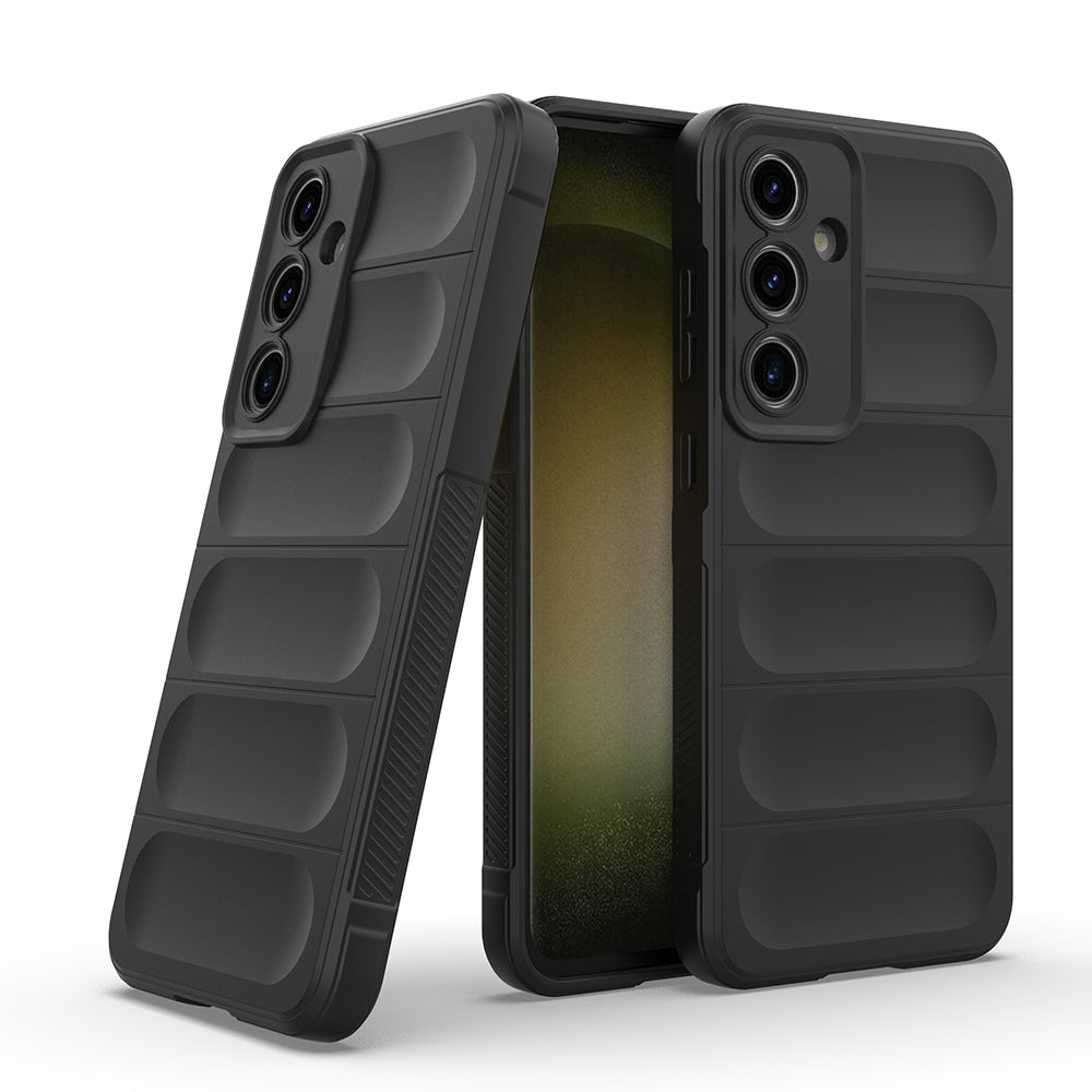 Galaxy S25 FE Kılıf Esnek TPU Oyuklu Arka Yüzey Tasarımlı Zore Etnik Silikon Kapak Koyu Yeşil