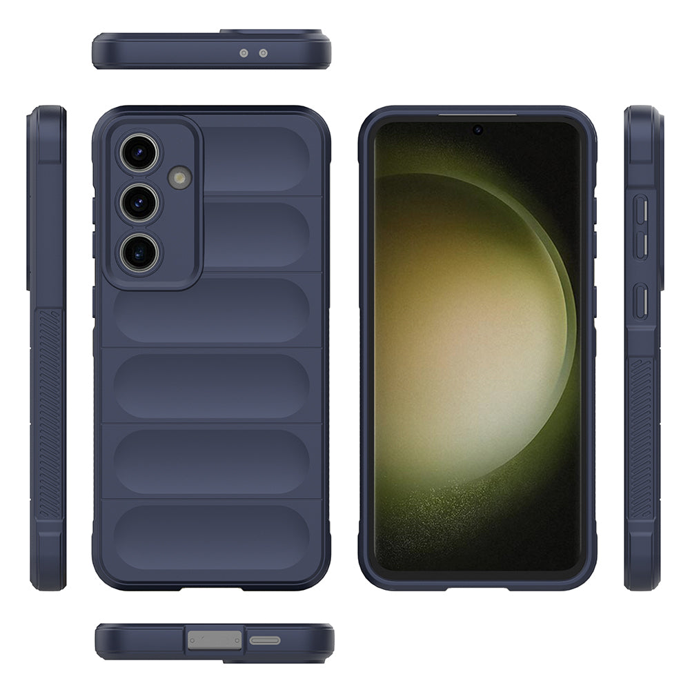 Galaxy S25 FE Kılıf Esnek TPU Oyuklu Arka Yüzey Tasarımlı Zore Etnik Silikon Kapak Koyu Yeşil