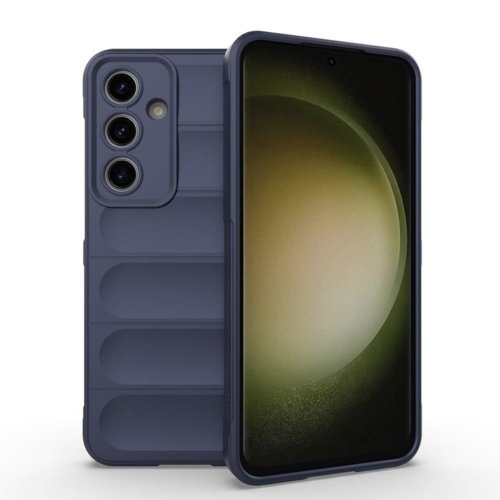 Galaxy S25 FE Kılıf Esnek TPU Oyuklu Arka Yüzey Tasarımlı Zore Etnik Silikon Kapak Lacivert
