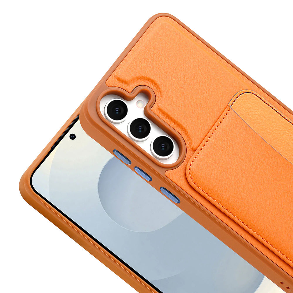 Galaxy S25 FE Kılıf Kartlıklı Zore X-Kart Silikon Kapak Turuncu