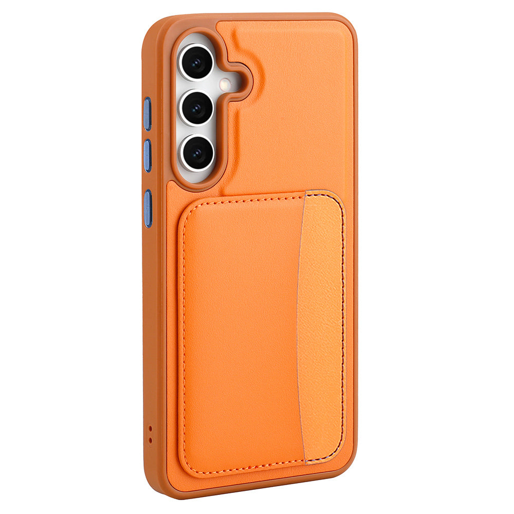 Galaxy S25 FE Kılıf Kartlıklı Zore X-Kart Silikon Kapak Turuncu