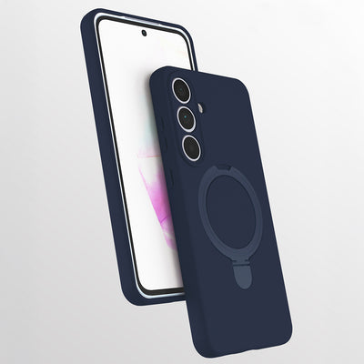 Galaxy S25 FE Kılıf M-safe Şarj Özellikli Standlı Zore Samara Kapak Titanyum-Gri