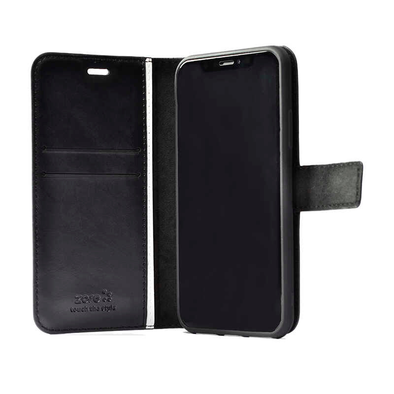 Galaxy S25 FE Kılıf Zore Kar Deluxe Kapaklı Kılıf Siyah