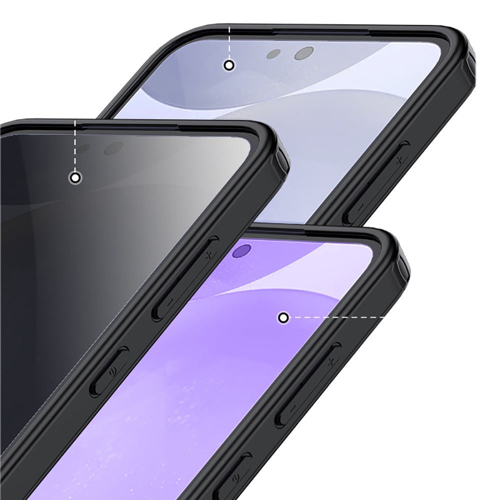 Galaxy S25 Kılıf Kamera Korumalı Şeffaf Arka Yüzey Zore New Roll Kapak Siyah