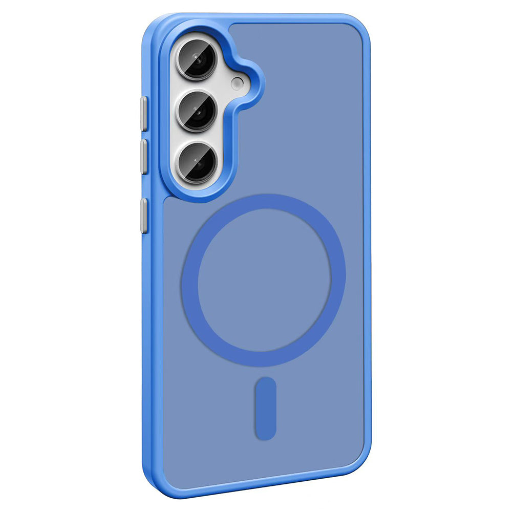 Galaxy S25 Kılıf M-safe Şarj Özellikli Mat Arka Yüzey Zore Sio Kapak Lacivert